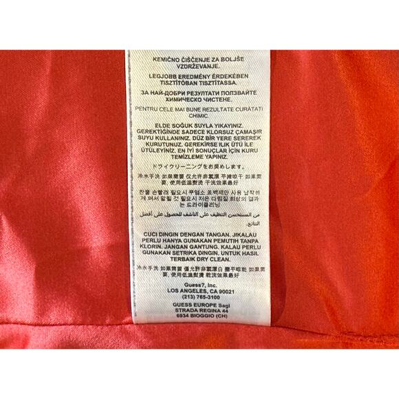 GUESS Los Angeles Corset Tank Coral Blue Polka Dot Size XL Coquette Pin Up - Picture 12 of 14